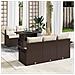 Set Divano da Giardino con cuscino 6 pcs Marrone Poly Rattan - Foto miniatura 2