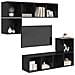 Set mobile TV 4 pcs Rovere nero 37 x 37 x 142.5 cm - Foto miniatura 3