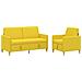 Set di Divani con Storage 2 pcs Giallo Chiaro Poliestere - Foto miniatura 1