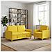 Set di Divani con Storage 2 pcs Giallo Chiaro Poliestere - Foto miniatura 3