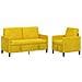 Set di Divani con Storage 2 pz Giallo Poliestere - Foto miniatura 1