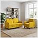 Set di Divani con Storage 2 pz Giallo Poliestere - Foto miniatura 2