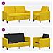Set di Divani con Storage 2 pz Giallo Poliestere - Foto miniatura 3