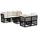 Set Divano da Giardino 6 pz Nero polyrattan - Foto miniatura 1