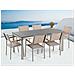 Set Di Tavolo E 6 Sedie Da Giardino In Acciaio, Granito E Fibra Tessile Beige - Piano Singolo - Nero Fiammato - 180cm - Grosseto - Foto miniatura 20