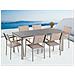 Set Di Tavolo E 6 Sedie Da Giardino In Acciaio, Granito E Fibra Tessile Beige - Piano Singolo - Nero Fiammato - 180cm - Grosseto - Foto miniatura 8