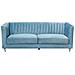 Divano 3 Posti In Tessuto Vellutato Azzurro Arvika - Foto miniatura 1