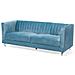 Divano 3 Posti In Tessuto Vellutato Azzurro Arvika - Foto miniatura 5