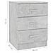 Comodini 2 pz Grigio Cemento 38x35x56 cm in Legno Multistrato - Foto miniatura 6