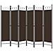 Paravento A 6 Pannelli Marrone 240x180 Cm - Foto miniatura 2
