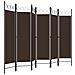 Paravento A 6 Pannelli Marrone 240x180 Cm - Foto miniatura 3