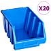 Contenitori Di Stoccaggio Impilabili 20 Pz Blu In Plastica - Foto miniatura 1
