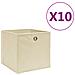Contenitori 10 pz in Tessuto non Tessuto 28x28x28 cm Crema - Foto miniatura 1