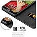 Custodia Compatibile Con Lg G2 In Nero Marrone - Coperchio Protettiva Con Chiusura Magnetica, Funzione Stand E Tasca Per Le Carte - Foto miniatura 4