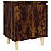 Comodino con Gambe in Legno Massello Rovere Fumo 40x35x50 cm - Foto miniatura 2