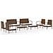 Set Divani Da Giardino 8 Pz Con Cuscini In Polyrattan Marrone - Foto miniatura 2