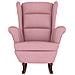 Sedia a Dondolo con Gambe in Massello di Hevea Rosa in Velluto - Foto miniatura 2