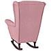Sedia a Dondolo con Gambe in Massello di Hevea Rosa in Velluto - Foto miniatura 8
