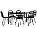Set Da Pranzo Da Giardino 7 Pz Nero In Polyrattan - Foto miniatura 3