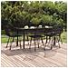 Set Da Pranzo Da Giardino 7 Pz Nero In Polyrattan - Foto miniatura 1