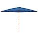 Ombrellone Da Giardino Con Palo In Legno Azzurro 400x273 Cm - Foto miniatura 3
