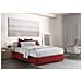 Letto Matrimoniale Chloe, Letto Contenitore Con Rivestimento In Tessuto, 100% Made In Italy, Apertura Frontale, Adatto Per Materasso Cm 140x200, Rosso - Foto miniatura 1