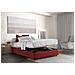 Letto Matrimoniale Chloe, Letto Contenitore Con Rivestimento In Tessuto, 100% Made In Italy, Apertura Frontale, Adatto Per Materasso Cm 140x200, Rosso - Foto miniatura 2