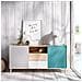 Credenza Rainier, Buffet Da Soggiorno, Madia Da Salotto Moderna A 2 Ante, 155x43h75 Cm, Bianco E Rovere - Foto miniatura 1