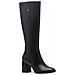 Black Comb Casual Closed Long Heeled Boot Stivali Pelle Scarpe Donna Nero Eu 40, 1-25544-43 098 - Foto miniatura 1