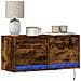 Mobile TV a Parete con Luci LED Rovere Fumo 80x31x35 cm - Foto miniatura 6