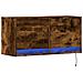 Mobile TV a Parete con Luci LED Rovere Fumo 80x31x35 cm - Foto miniatura 9