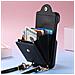Custodia In Pelle Pu Nera Compatibile Con Iphone 16 Plus Con Porta Carte A Fisarmonica, Specchio E Tracolla   Model 3 - Foto miniatura 4