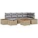Set di Sofà da Giardino 7 Pezzi con Cuscini Beige Polirattan - Foto miniatura 1