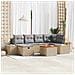 Set di Sofà da Giardino 7 Pezzi con Cuscini Beige Polirattan - Foto miniatura 2
