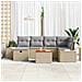 Set di Sofà da Giardino 7 Pezzi con Cuscini Beige Polirattan - Foto miniatura 3
