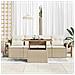 Set Divano da Giardino a 5 Pezzi con Cuscini Beige Rattan Acacia - Foto miniatura 3