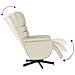 Poltrona Reclinabile con Poggiapiedi Crema in Similpelle - Foto miniatura 7