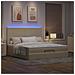 Struttura Letto Pouf con Materasso Crema 160x200 cm in Tessuto - Foto miniatura 3
