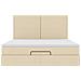 Struttura Letto Pouf con Materasso Crema 160x200 cm in Tessuto - Foto miniatura 8