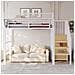 Letto A Soppalco 90x200cm, Con Scala Di Sicurezza E Vano Contenitore Flessibile, Letto In Metallo Per Adulti A Castello Per Bambini, Bianco - Foto miniatura 3