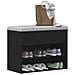 Panca Hall  in Nero Rovere 60x30x45 cm in Legno ingegnerizzato - Foto miniatura 3