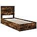 Letto con Contenitore Rovere fumé 90 x 190 cm Legno multistrato - Foto miniatura 4