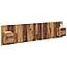 Testata con Comodino 3 pcs Legno vecchio Legno multistrato - Foto miniatura 3