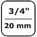 Chiave A Bussola 3/4   Sw22  Cr-mo Per Avvitatore A Impulsi - Foto miniatura 2