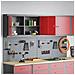 Set di armadi per attrezzi con lo scaffale 6 pcs Rosso - Foto miniatura 2