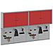 Set di armadi per attrezzi con lo scaffale 6 pcs Rosso - Foto miniatura 3
