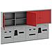 Set di armadi per attrezzi con lo scaffale 6 pcs Rosso - Foto miniatura 4