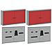 Set di armadi per attrezzi con lo scaffale 6 pcs Rosso - Foto miniatura 5