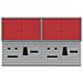 Set di armadi per attrezzi con lo scaffale 6 pcs Rosso - Foto miniatura 6