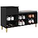 Mobile per scarpe con cassetto Rovere Nero 102 x 36 x 60 cm - Foto miniatura 3